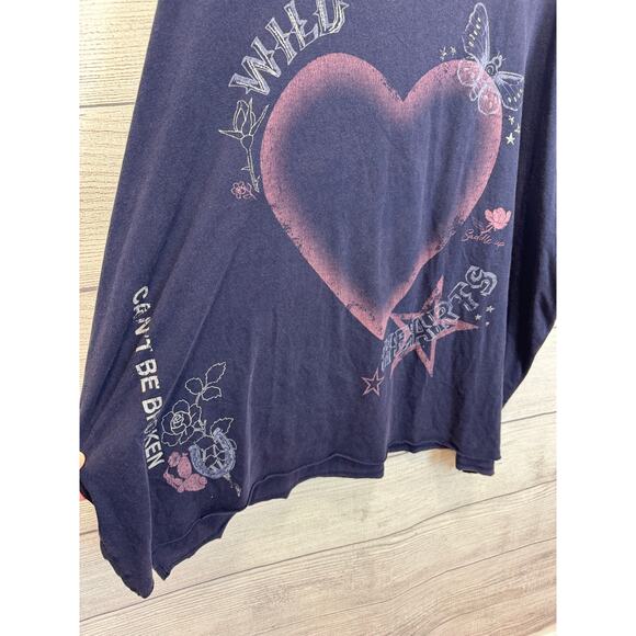 Torrid Plus Size Blue Washed Cotton Relaxed Wild Heart Boxy Tee Size 4X - Picture 4 of 8